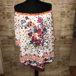 Off the shoulder floral blouse